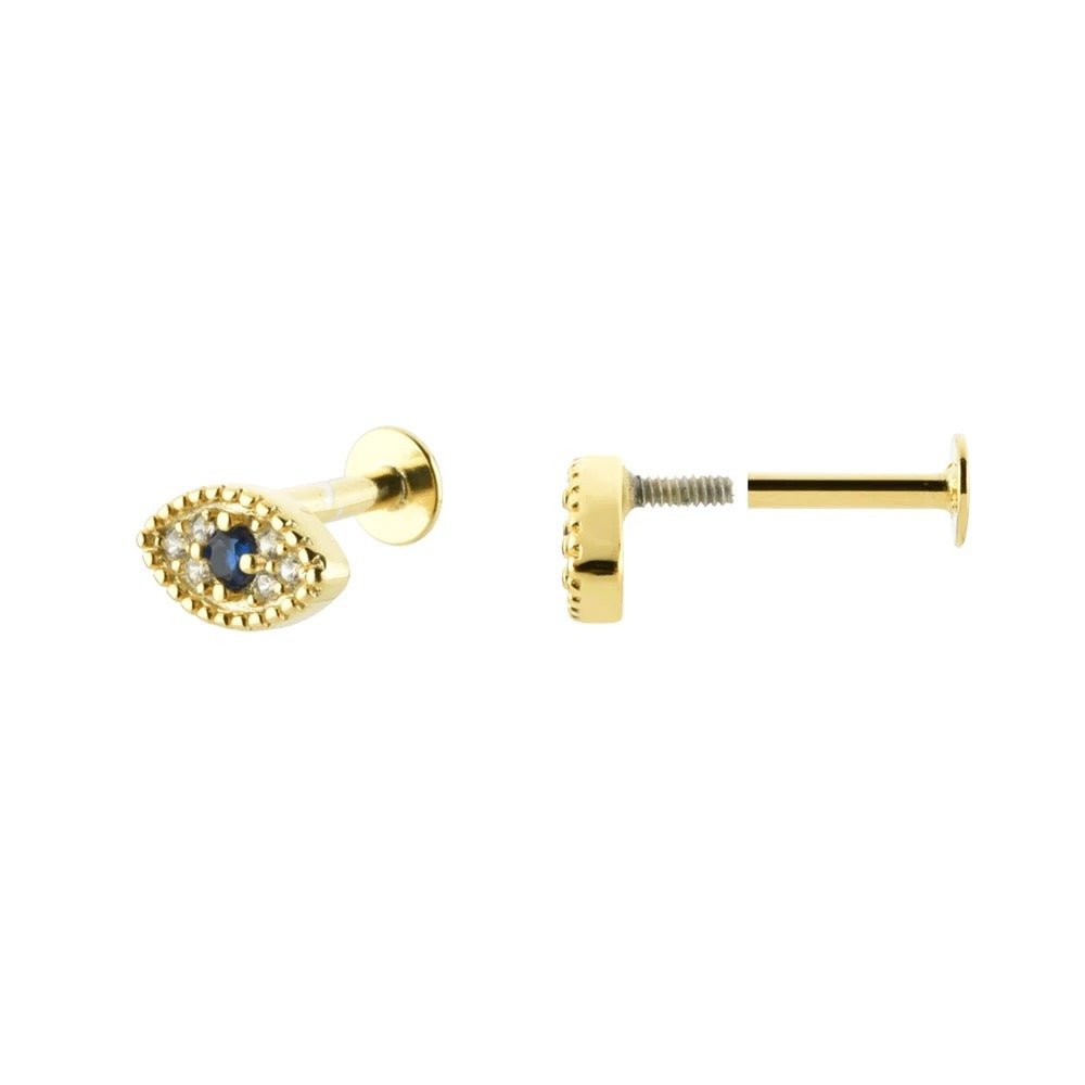 Evil eye piercing stud